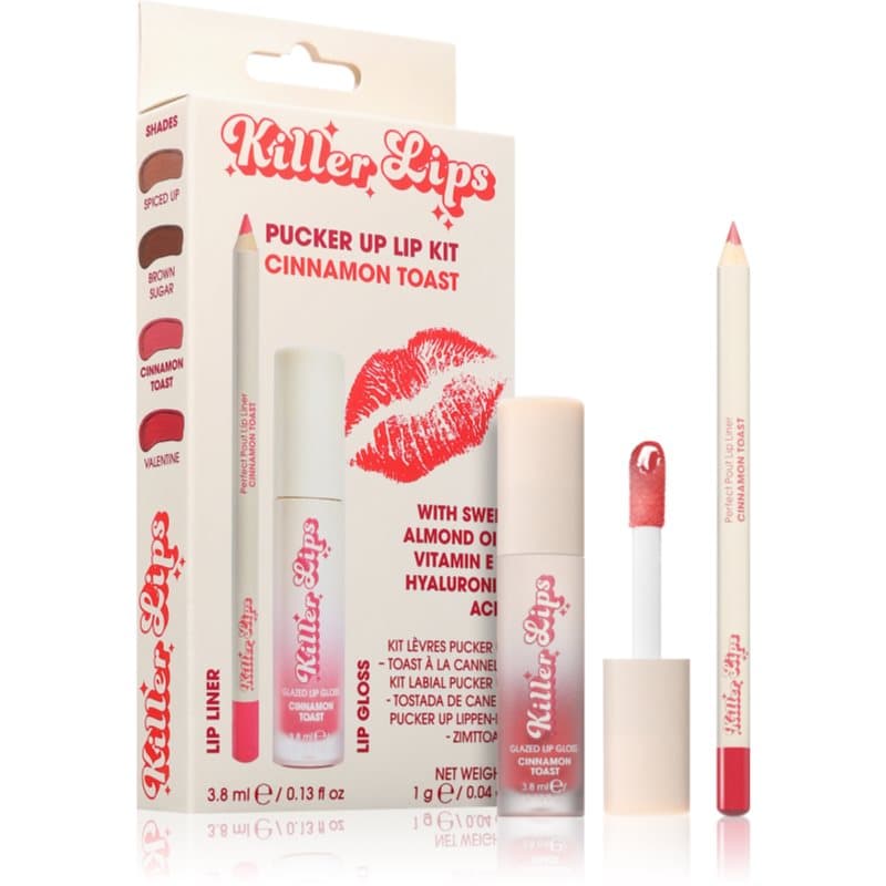 Killer Lips Pucker Up Lip Kit set voor Lippen voor Vrouwen Cinnamon Toast