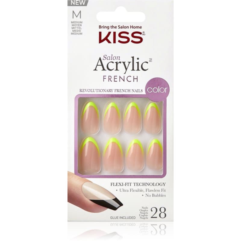 KISS Acrylic French Color valse nagels Hype 28 st