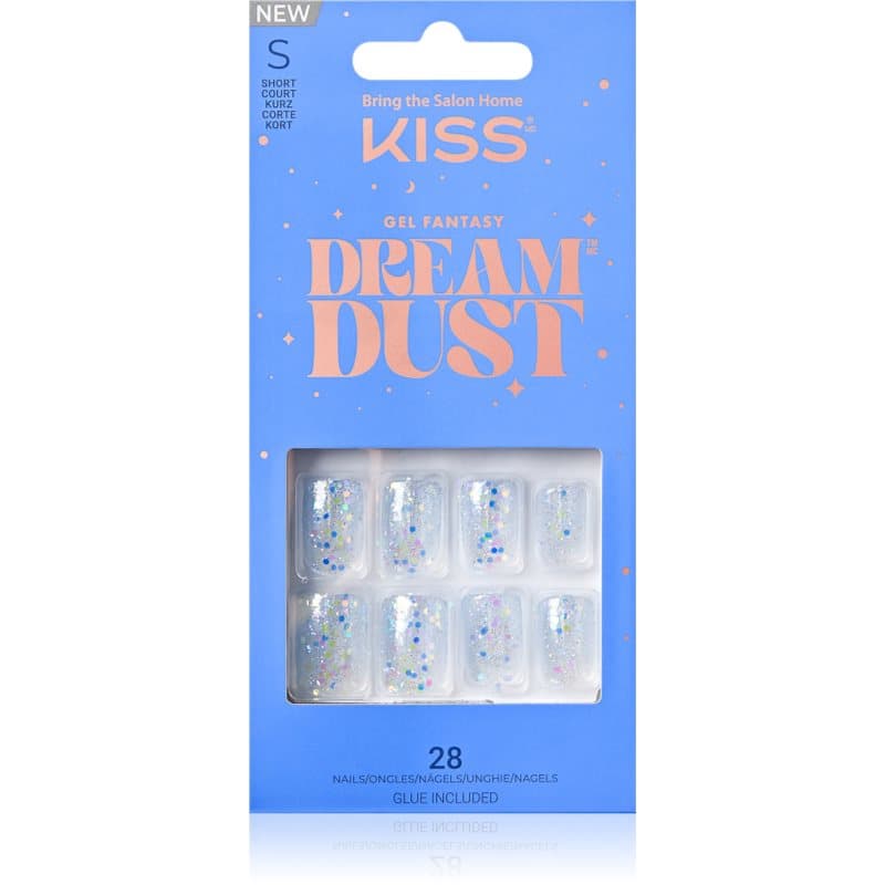 KISS Dream Dust Gel Fantasy valse nagels White and Blue 28 st