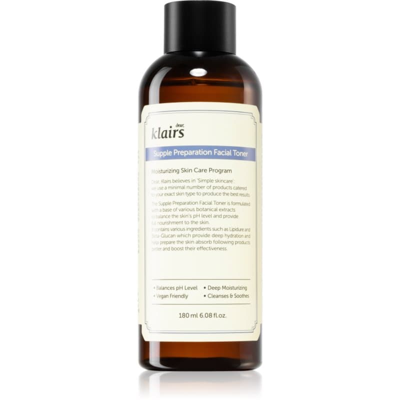 Klairs Supple Preparation Facial Toner hydraterende tonic om de pH van de huid in evenwicht te brengen 180 ml