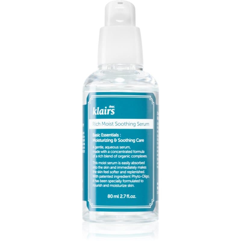 Klairs Rich Moist Soothing Serum kalmerend gezichtsserum met Hydraterende Werking 80 ml