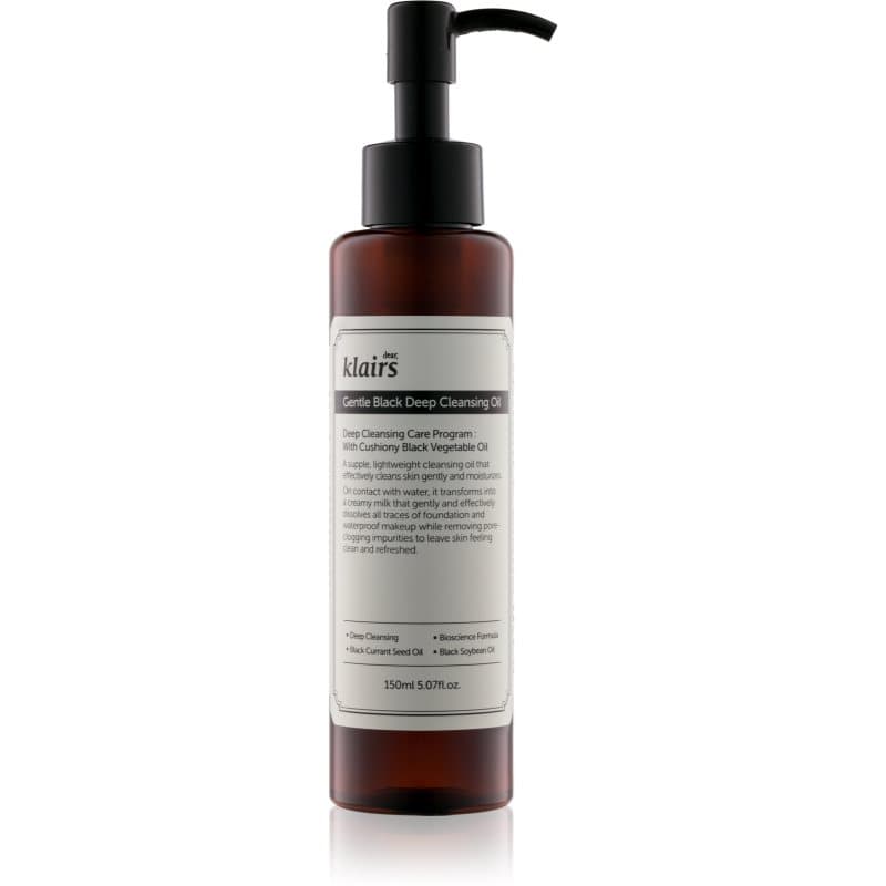 Klairs Gentle Black Deep Cleansing Oil Dieptereinigende Olie  voor Vette Huid 150 ml