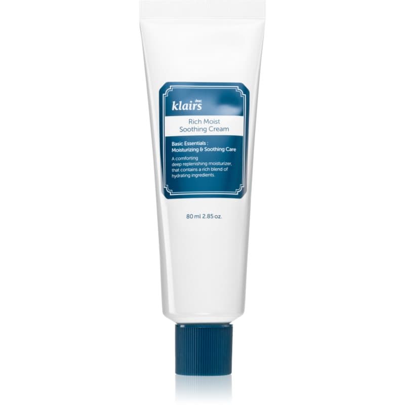 Klairs Rich Moist Soothing Cream intensief hydraterend en bevochtigend masker 80 ml