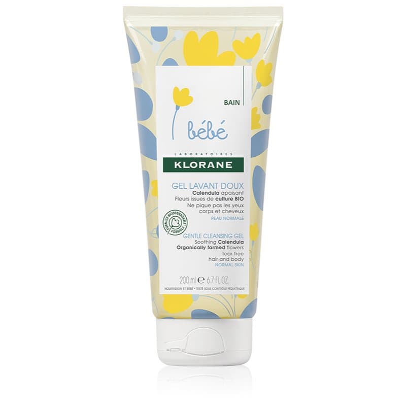 Klorane Bébé Calendula Zachte Reinigingsgel voor Kinderen vanaf Geboorte met pompje 200 ml