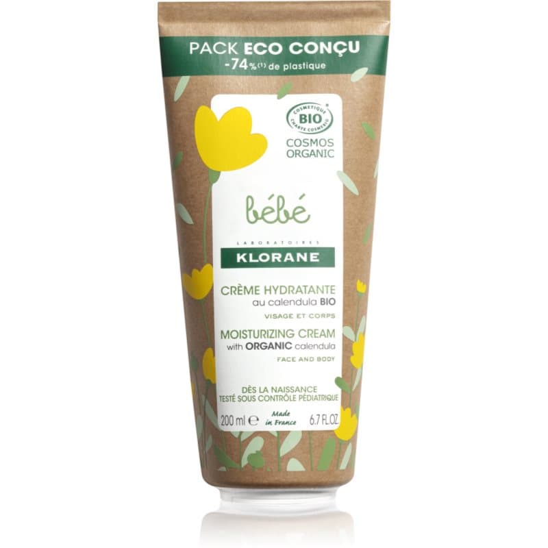Klorane Bébé Calendula Hydraterende Crème voor Baby Huidje s BIO měsíčkem lékařským 200 ml