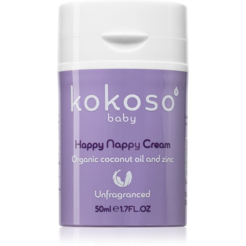 Kokoso Baby Happy Nappy Cream Berschermings Crème tegen Luieruitslag voor Baby's Parfumvrij 50 ml