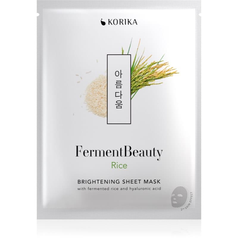KORIKA FermentBeauty Brightening Face Sheet Mask with Fermented Rice and Hyaluronic Acid verhelderend sheetmasker met gefermenteerde rijst en hyaluron