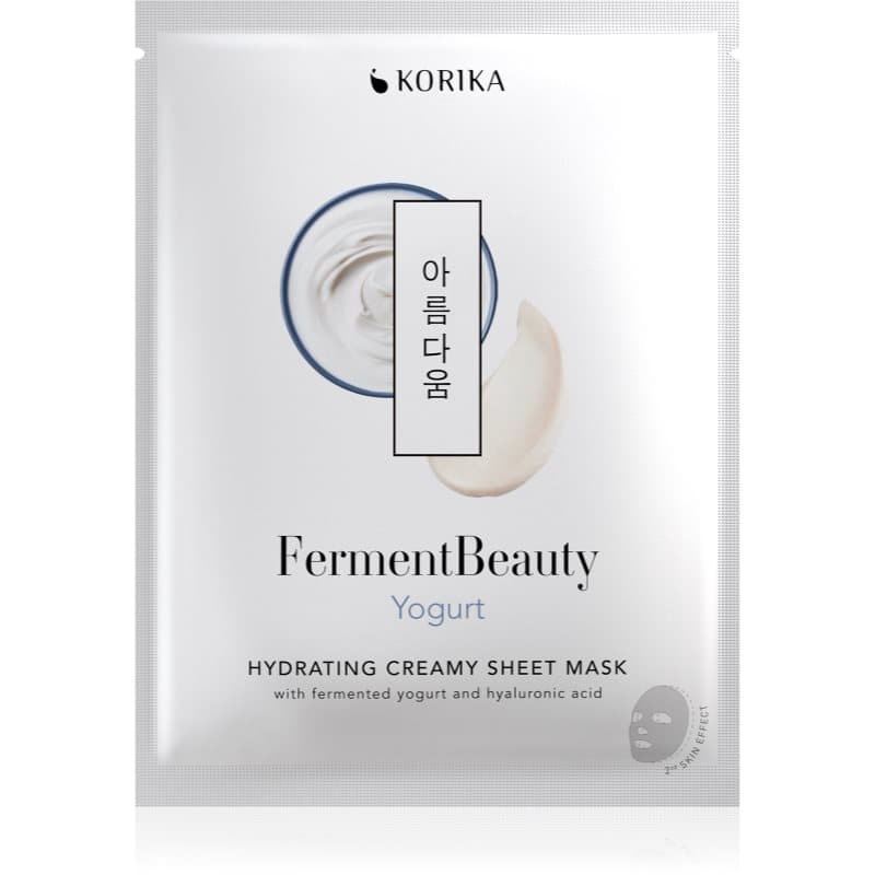 KORIKA FermentBeauty Hydrating Face Sheet Mask with Fermented Yogurt and Hyaluronic Acid hydraterend sheetmasker met gefermenteerde yoghurt en hyaluro