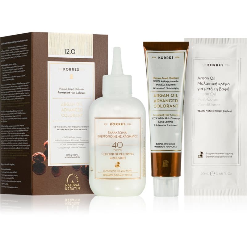 Korres Argan Oil Pernamente Haarkleuring met Arganolie Tint 12.0 Special Blonde 50 ml