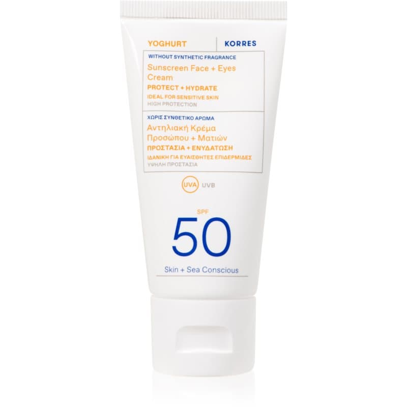 Korres Yoghurt Sunscreen Beschermende Crème voor Gezicht en Oogcontouren SPF 50 50 ml