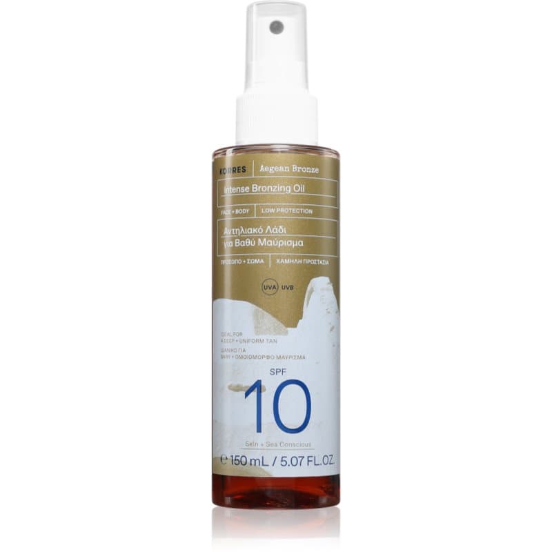 Korres Aegean Bronze Zonnebrandolie voor Accenturen van Bruining SPF 10 150 ml