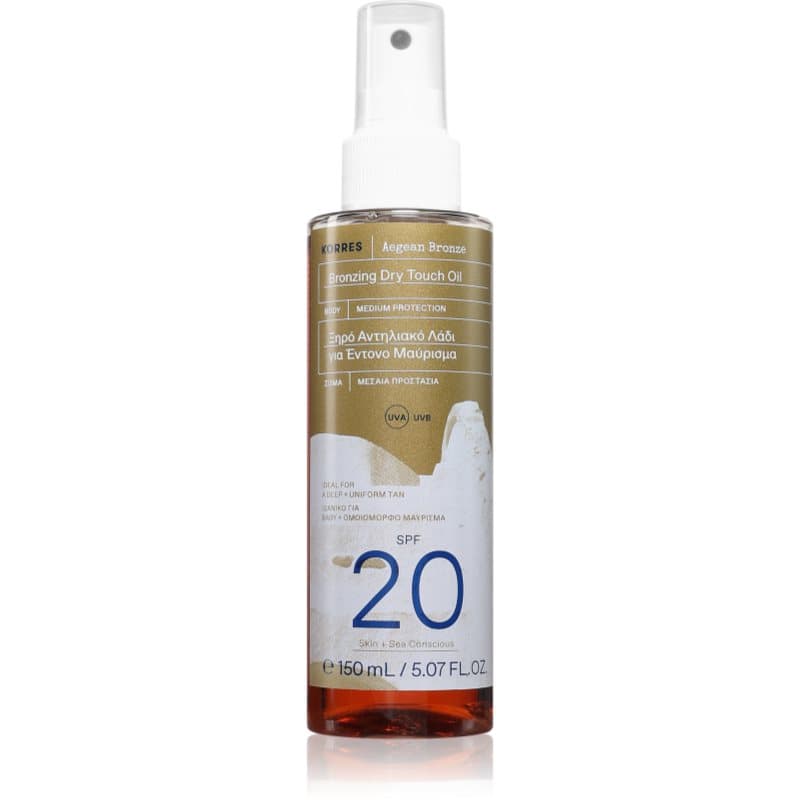 Korres Aegean Bronze Droge Olie voor Accenturen van Bruining SPF 20 150 ml