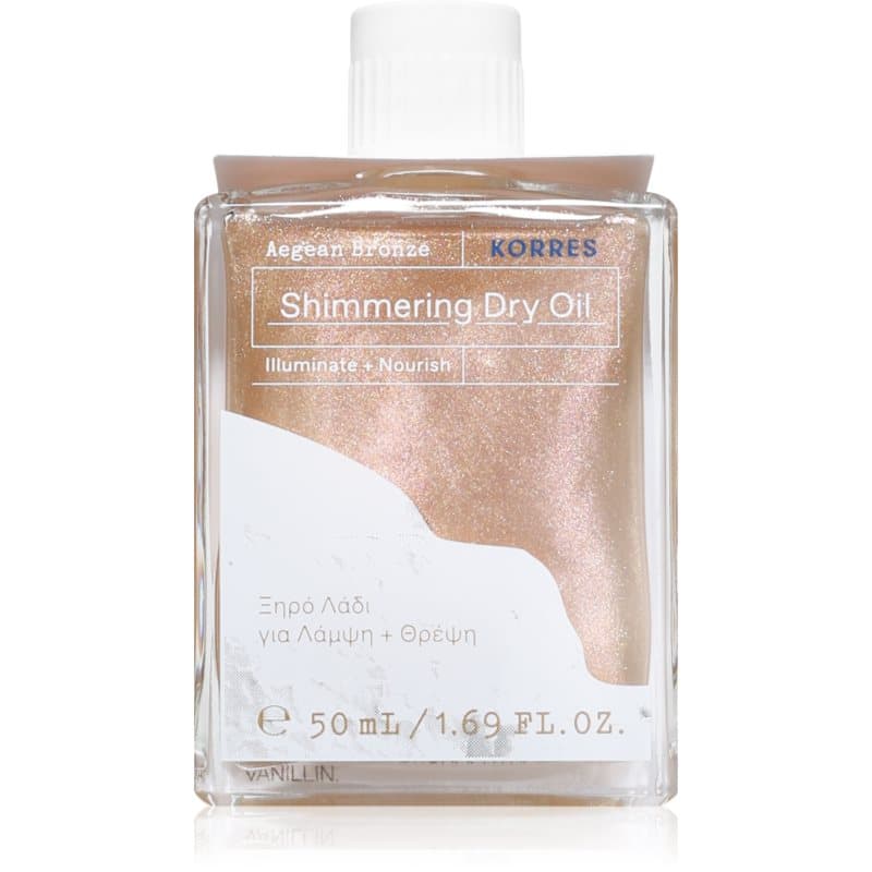 Korres Aegean Bronze Multifunctionele droog olie met glitters voor Gezicht, Lichaam en Haar 50 ml