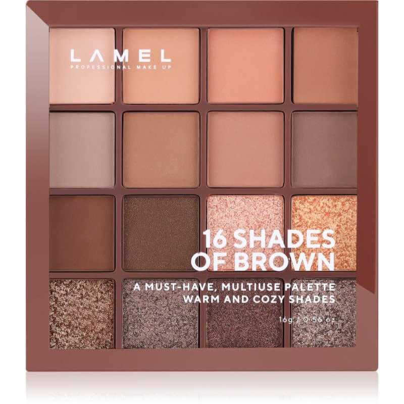 LAMEL 16 Shades Of Brown oogschaduw palette 16 gr