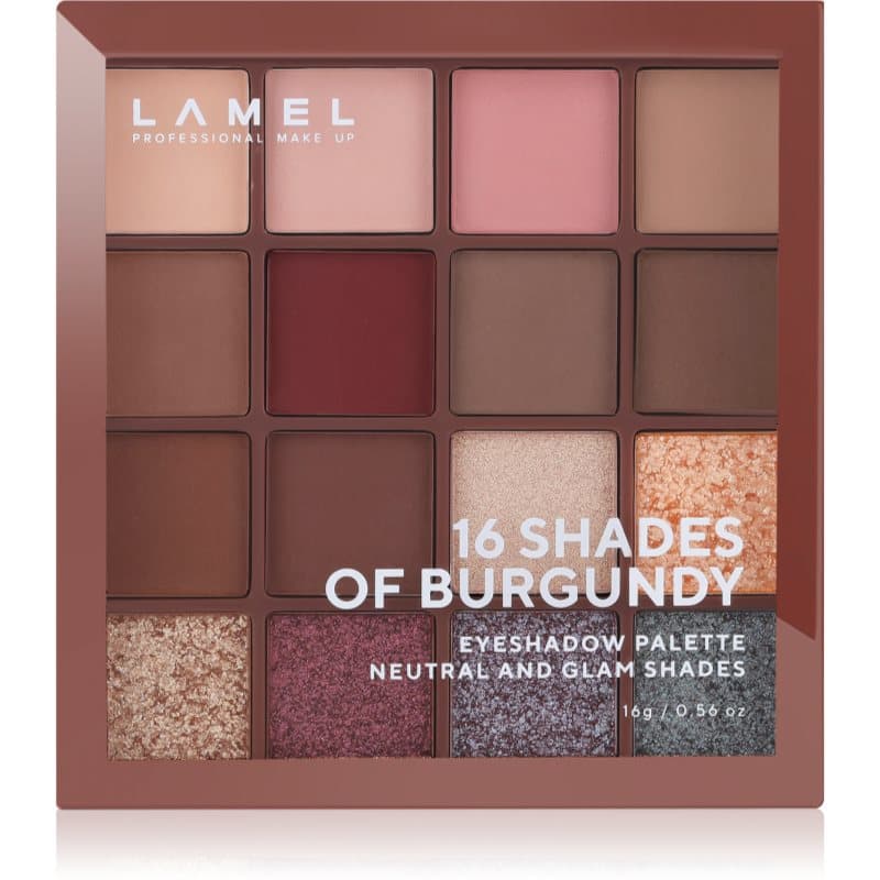 LAMEL 16 Shades of Burgundy oogschaduw palette 16 gr