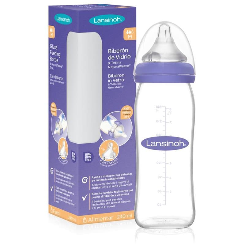 Lansinoh NaturalWave Glass babyfles Medium 240 ml