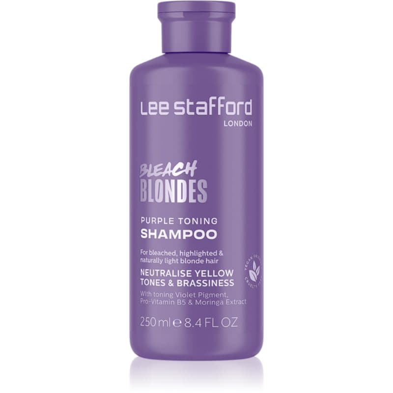 Lee Stafford Bleach Blondes Toning Shampoo shampoo voor blond haar neutraliseert gele Tinten 250 ml