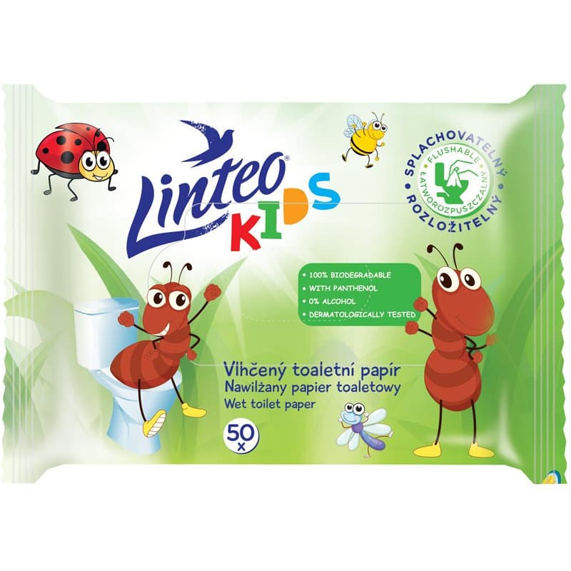 Linteo Kids Wet Toilet Paper vochtig toiletpapier voor Kinderen 50 st
