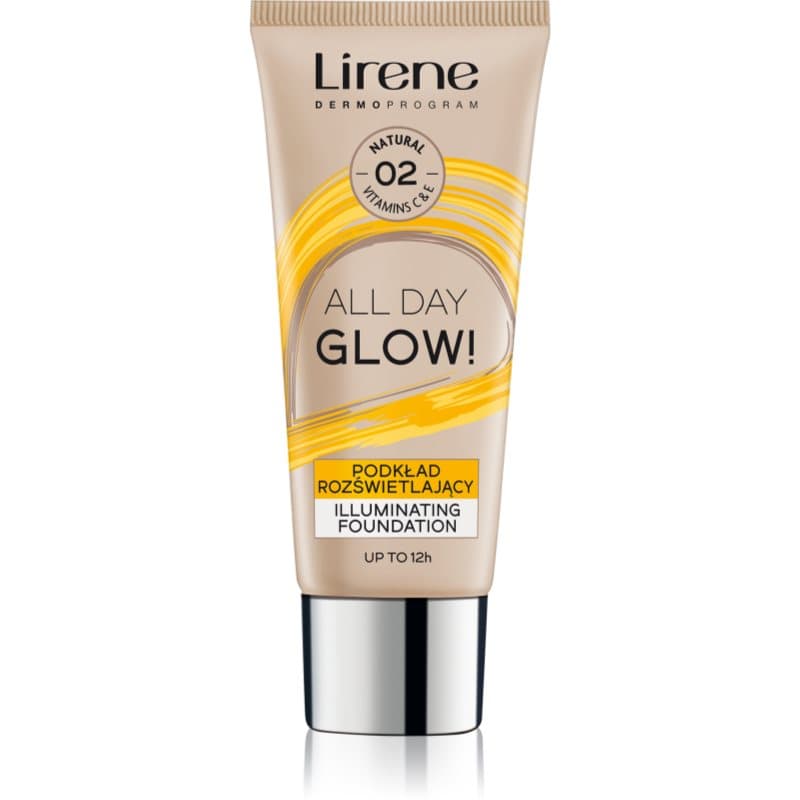 Lirene ALL DAY GLOW! Verhelderende Make-up Fluid voor Langdurige Effect Tint 02 Natural 30 ml