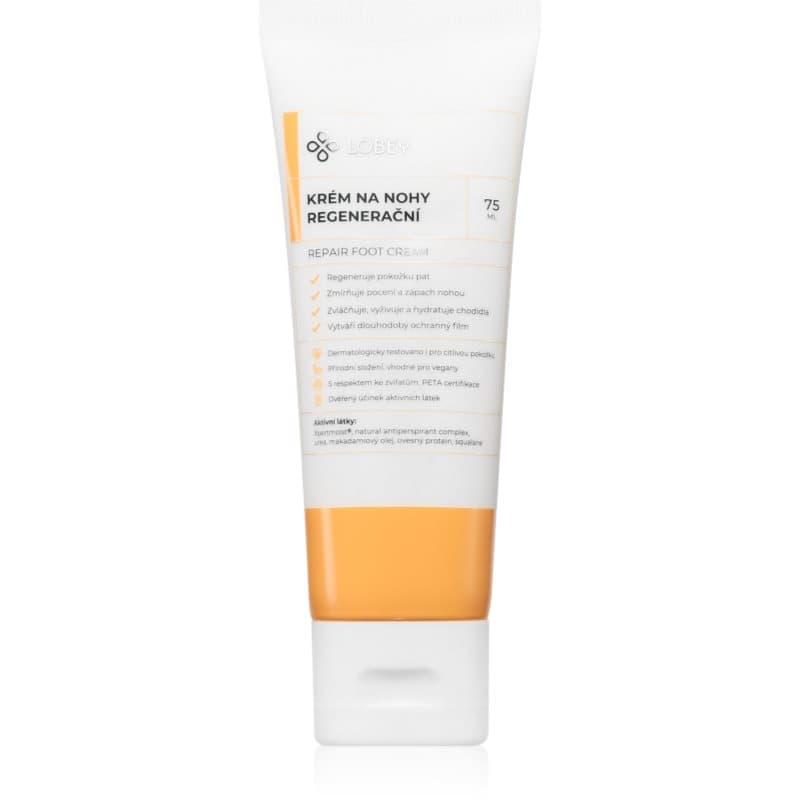 Lobey Body Care Regenerační krém na nohy Herstellende Voetcrème met Hydraterende Werking 75 ml