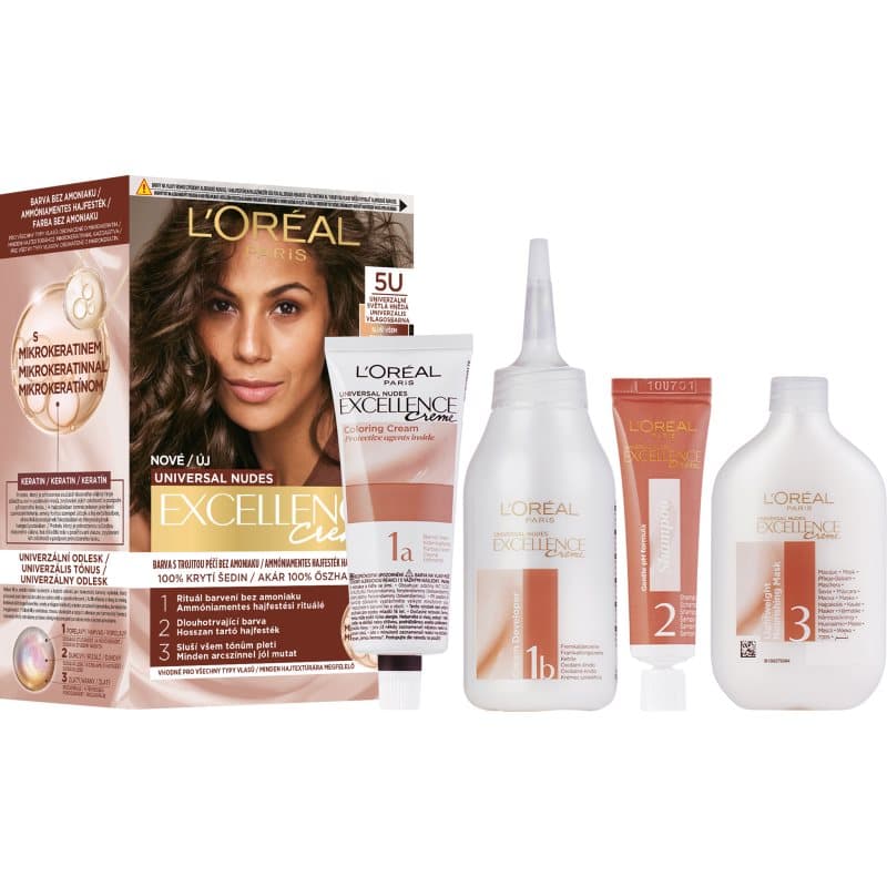 L’Oréal Paris Excellence Universal Nudes Pernamente Haarkleuring Tint 5U 1 st