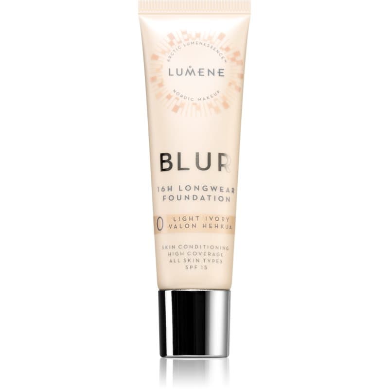Lumene Blur 16h Longwear Langaanhoudende Make-up SPF 15 Tint 0 Light Ivory (Cool) 30 ml