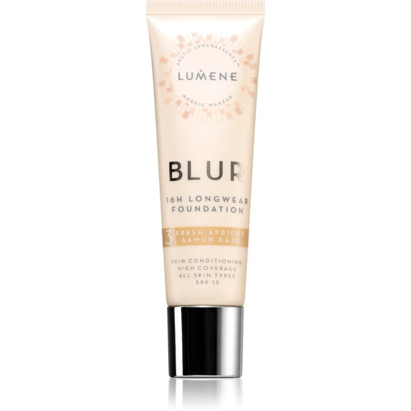 Lumene Blur 16h Longwear Langaanhoudende Make-up SPF 15 Tint 3 Fresh Apricot (Warm) 30 ml