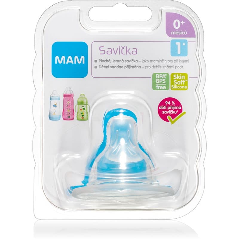 MAM Baby Bottles Teat V1 flesspeen Slow Flow 0m+ 1 st