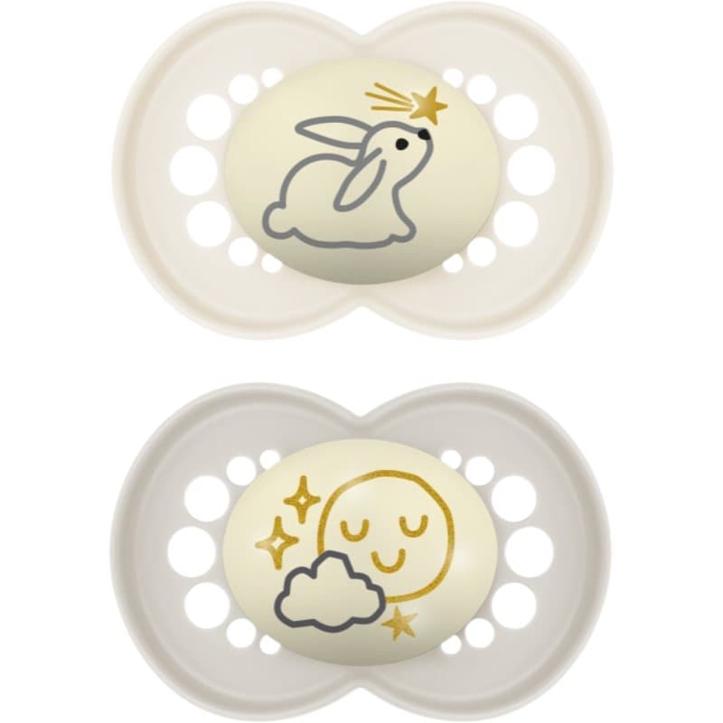 MAM Original Night 16m+ fopspeen Grey/ Beige 2 st