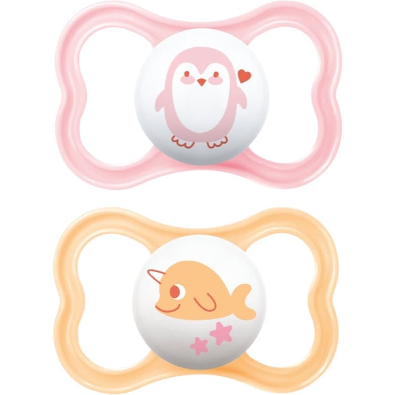 MAM Air 6+ months fopspeen Pink/ Orange 2 st