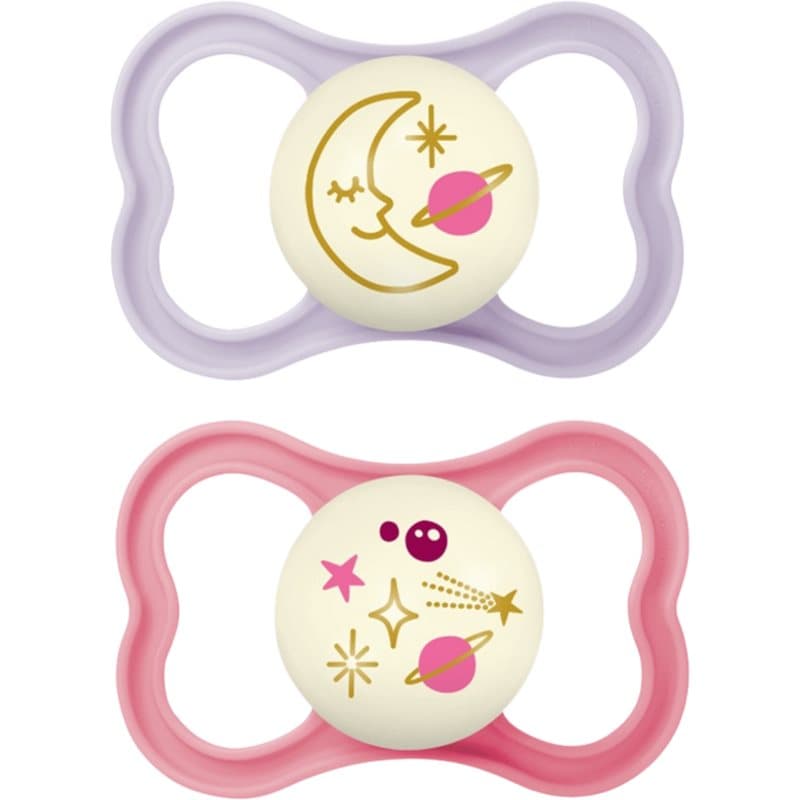 MAM Air Night 16m+ fopspeen Purple/ Pink 2 st