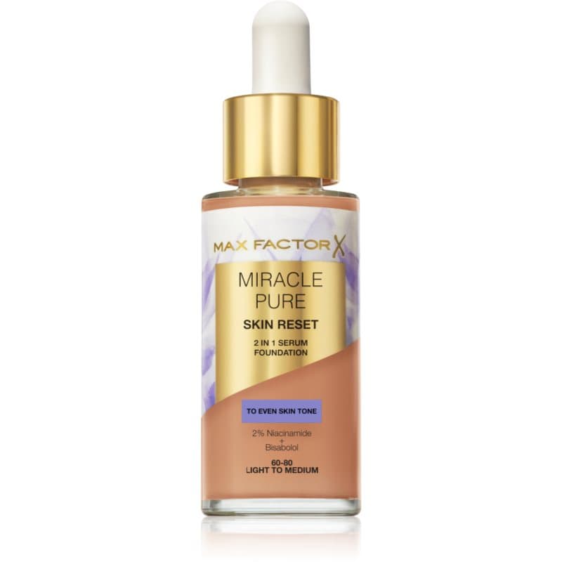 Max Factor Miracle Pure Serum foundation Tint 60-80 Light To Medium 30 ml