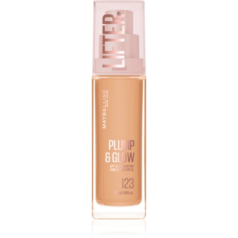 MAYBELLINE NEW YORK Lifter Plump & Glow verhelderende foundation voor natuurlijke uitstraling Tint 123 30 ml