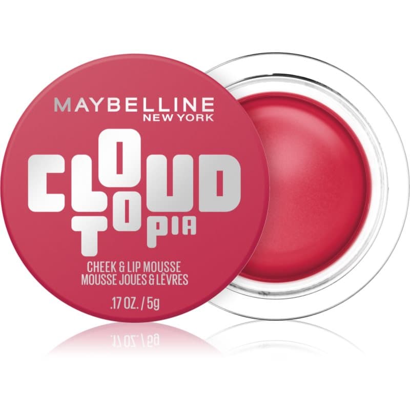 MAYBELLINE NEW YORK CloudTopia matte crème-Blush voor LIppen en Wangen Tint 02 Ethernal Rouge 5 g