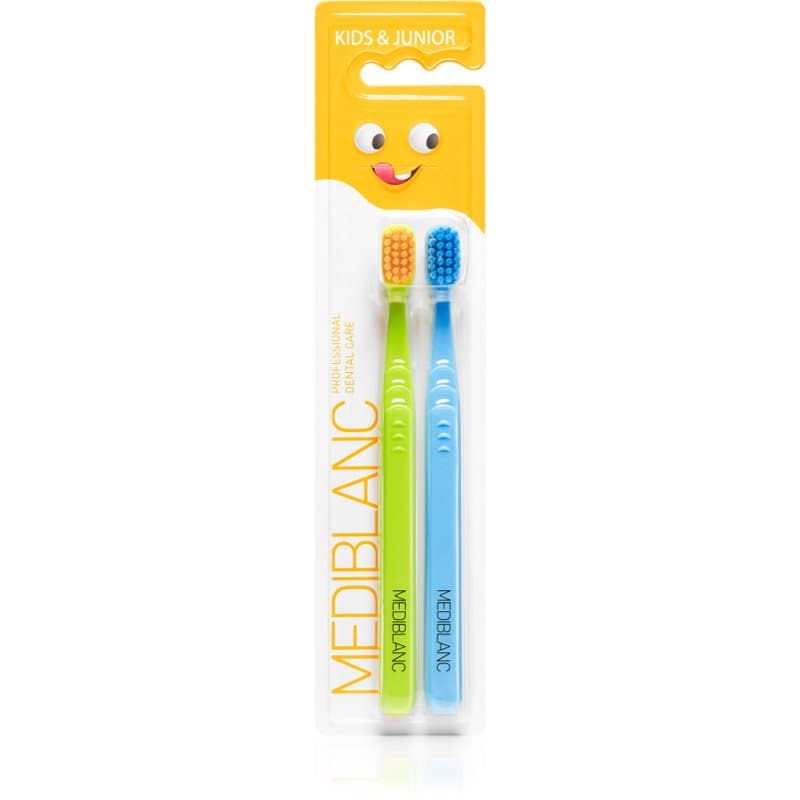 MEDIBLANC KIDS & JUNIOR Ultra Soft Kinder Tandenborstel Ultra Soft Green, Blue 2 st