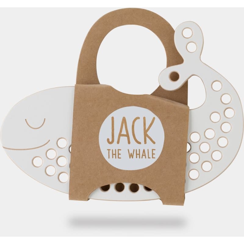 Milin Big Wooden Lacing Toy Whale Jack activity speelgoed 9 cm x 19,5 cm x 0,7 cm 1 st