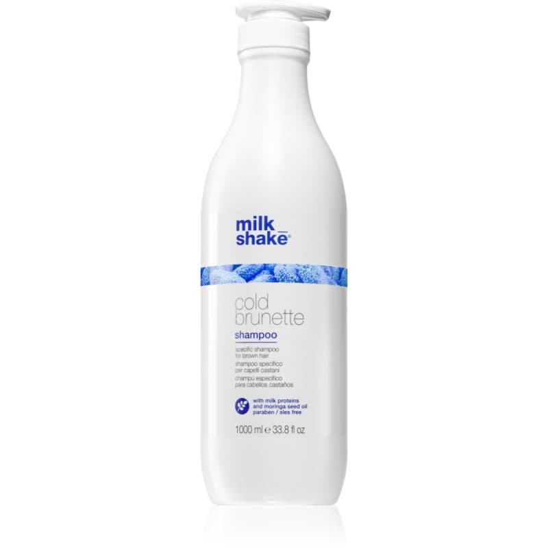milk_shake® Cold Brunette Shampoo shampoo die gele tonen neutraliseert voor Bruin Haar 1000 ml