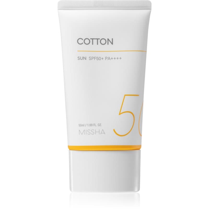 Missha All Around Safe Block Cotton Sun Zonnebrandcrème SPF 50+ voor Gevoelige en Allergische Huid 50 ml