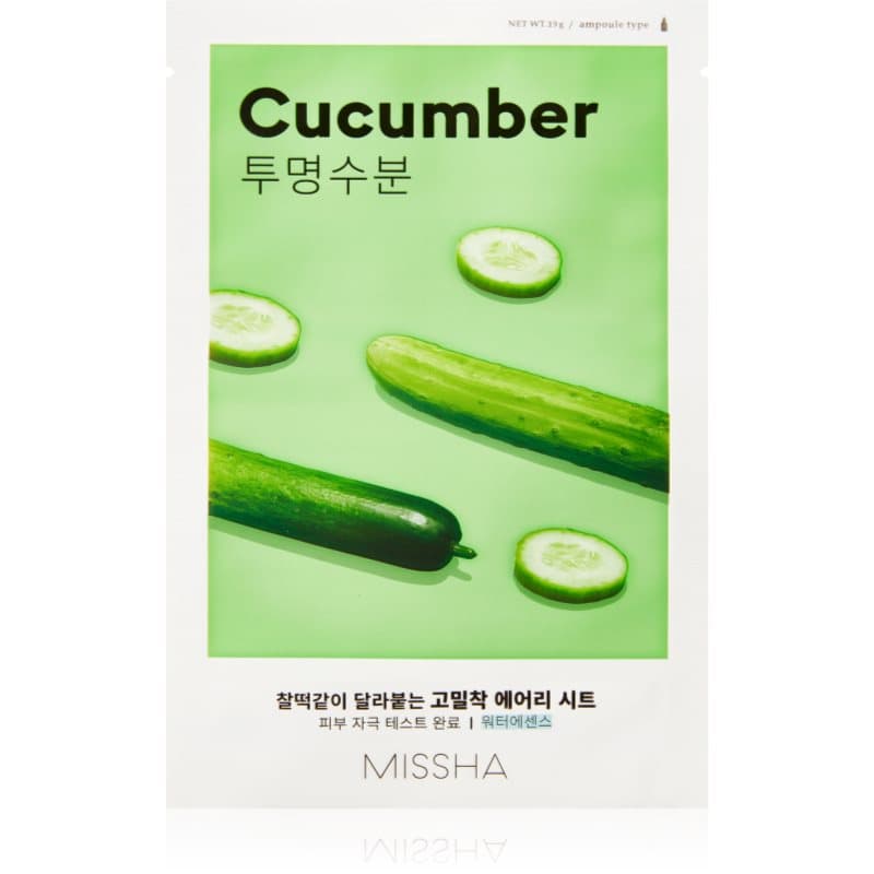 Missha Airy Fit Cucumber Cellaag Masker met Hydraterende en Revitaliserende Werking voor Droge Huid 19 gr