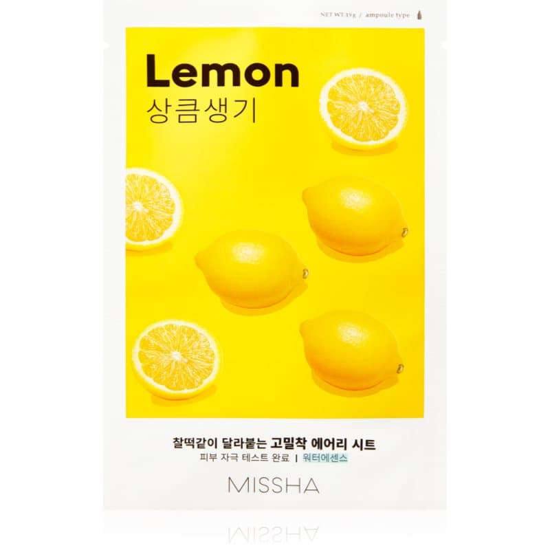 Missha Airy Fit Lemon Sheet masker voor verheldering en vitaliteit van het gezicht 19 g