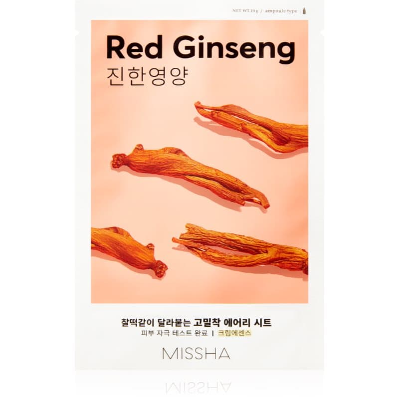 Missha Airy Fit Red Ginseng Cellaag Masker met Hydraterende en Revitaliserende Werking 19 g