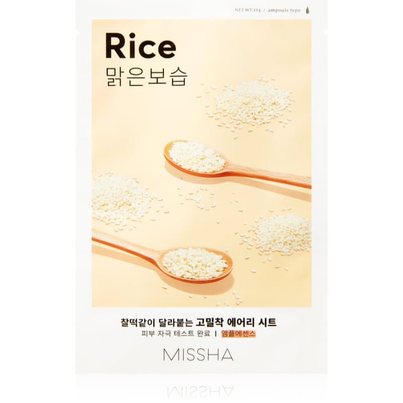 Missha Airy Fit Rice Cellaag Masker met Reinigende en Verfrissende Werking 19 g