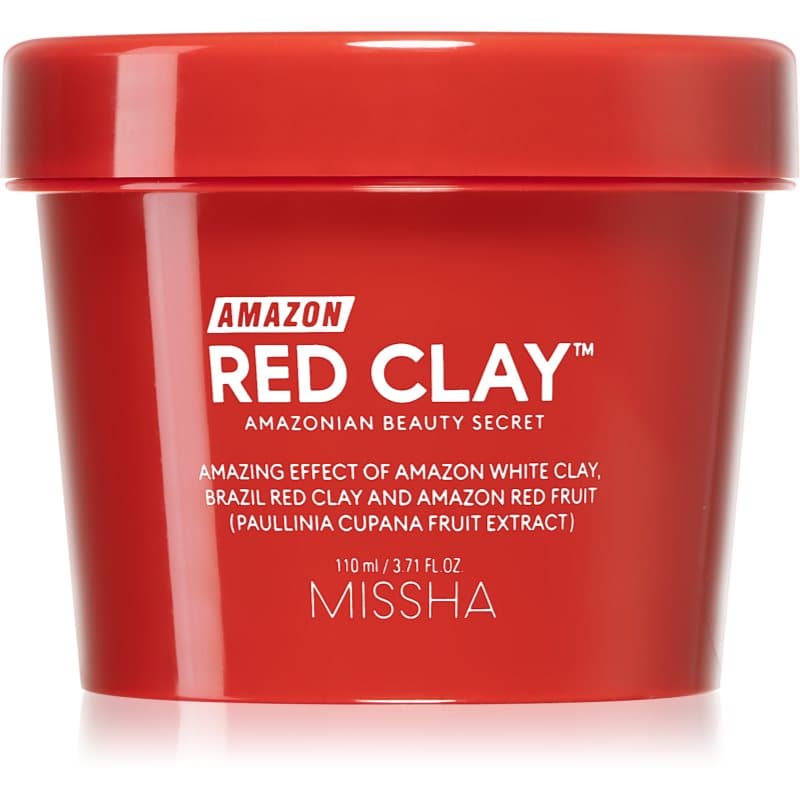 Missha Amazon Red Clay™ Reinigingsmasker tegen Vettehuid en Porien te minimaliseren met Klei 110 ml