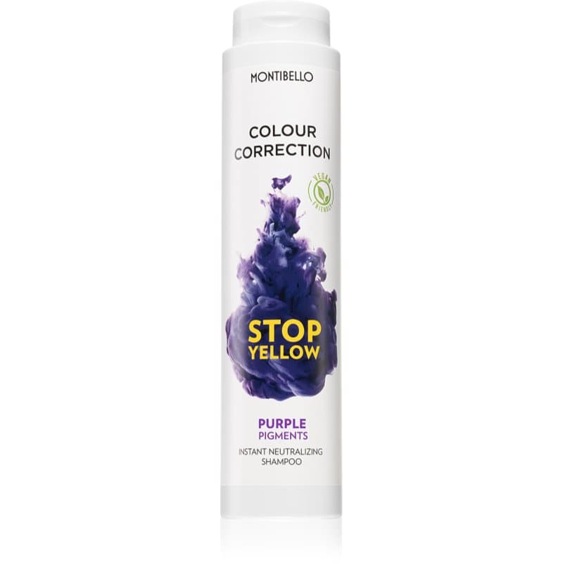 Montibello Colour Correction Stop Yellow Shampoo voor Verlicht en Blond Haar  neutraliseert gele Tinten 300 ml