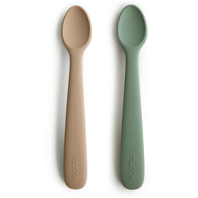 Mushie Silicone Feeding Spoons lepeltje Dried Thyme/Natural 2 st