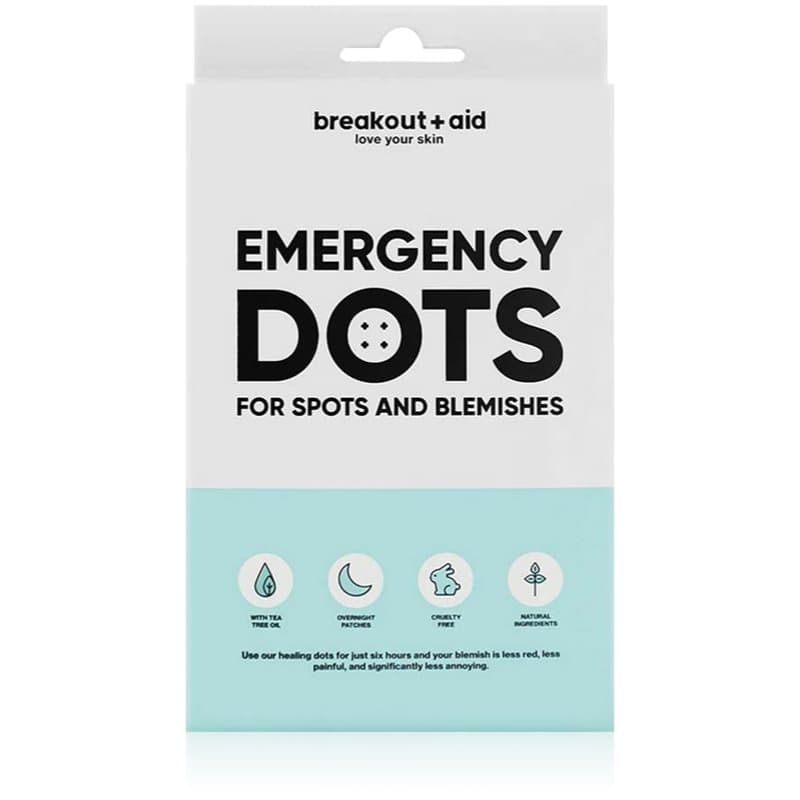 breakout + aid Emergency Dots For Spots and Blemishes Lokale Verzorging tegen Acne op Gezicht, Decolleté en Rug met Tea Tree Olie 72 st