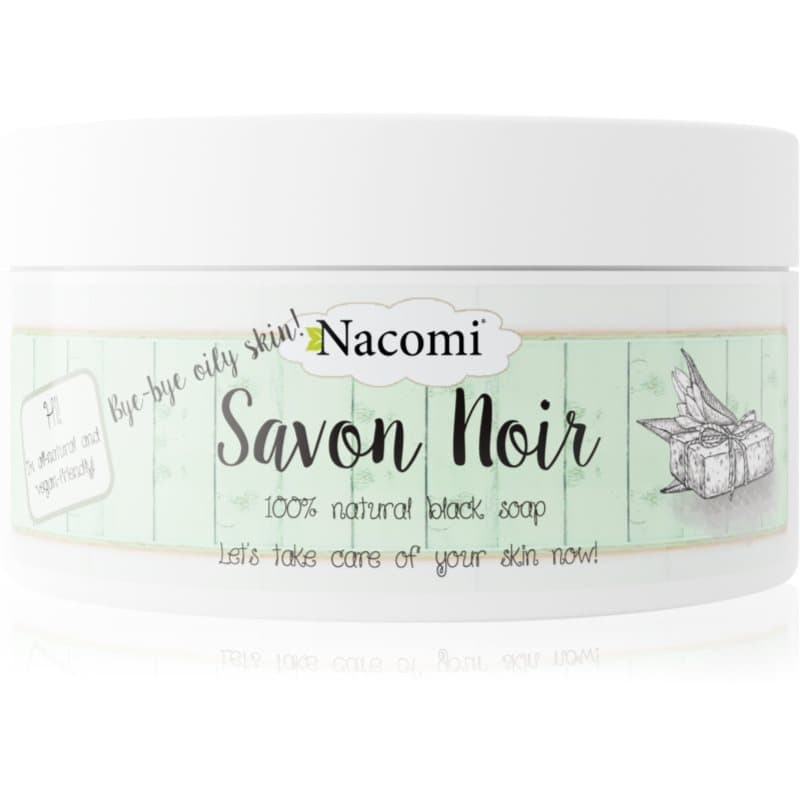 Nacomi Bye-Bye oily skin! zwarte zeep voor Gezicht en Lichaam 120 g