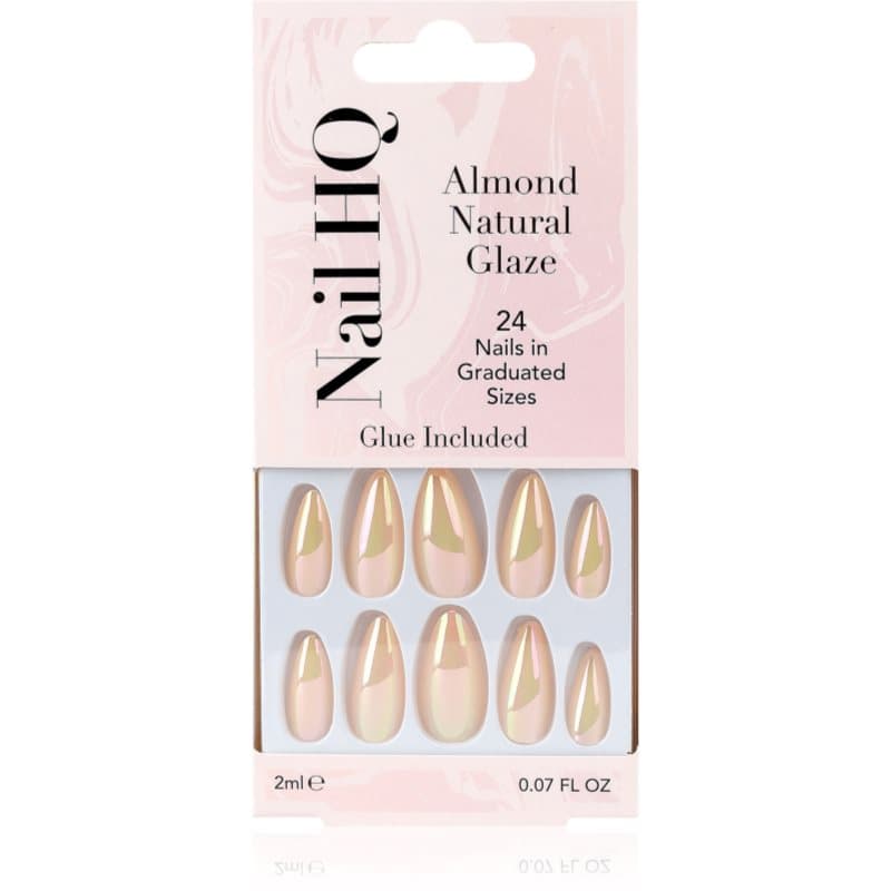 Nail HQ Almond valse nagels Natural Glaze 24 st