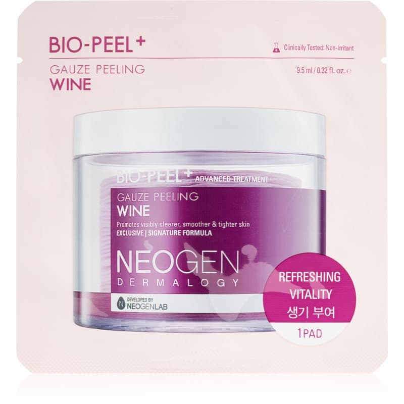Neogen Dermalogy Bio-Peel+ Gauze Peeling Wine Exfolierende Pads  voor Huid Egalisatie en Porien Minimalisatie 1 st