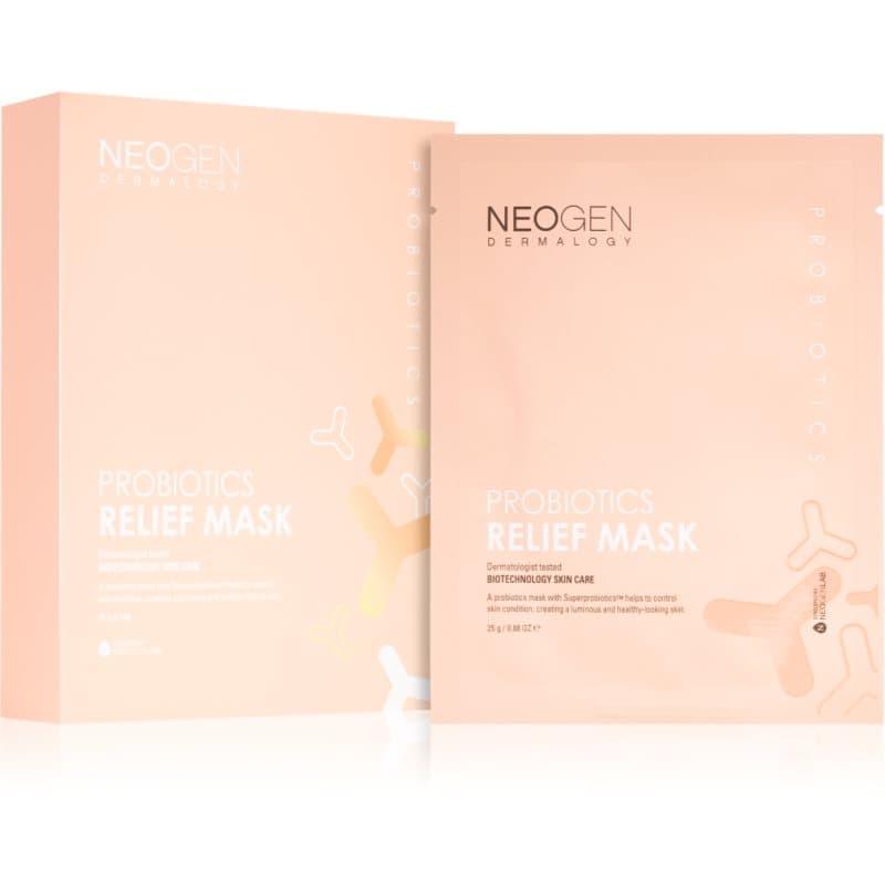 Neogen Dermalogy Probiotics Relief Mask kalmerende sheet mask met Probiotica 5 st